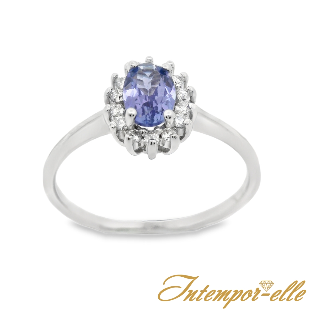 BA OR 18CT TANZANITE OVALE + DT0.05 CT 