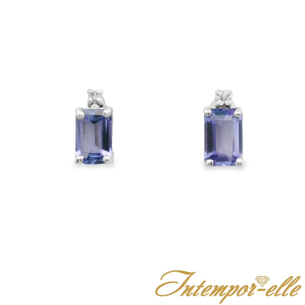 BO OR 18 CT TANZANITE RECT + DT 0.02CT 