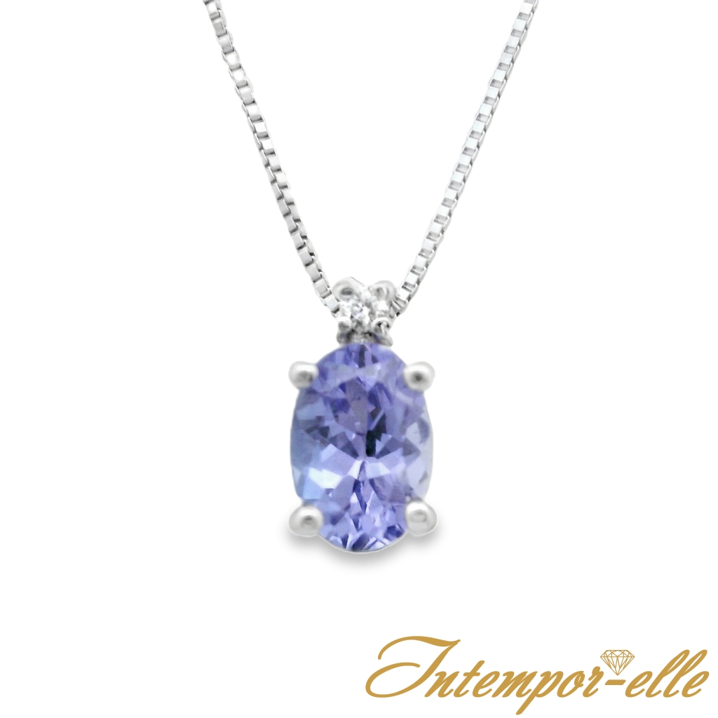 CL OR 18 CT TANZANITE OVALE + DT 0.01 CT 