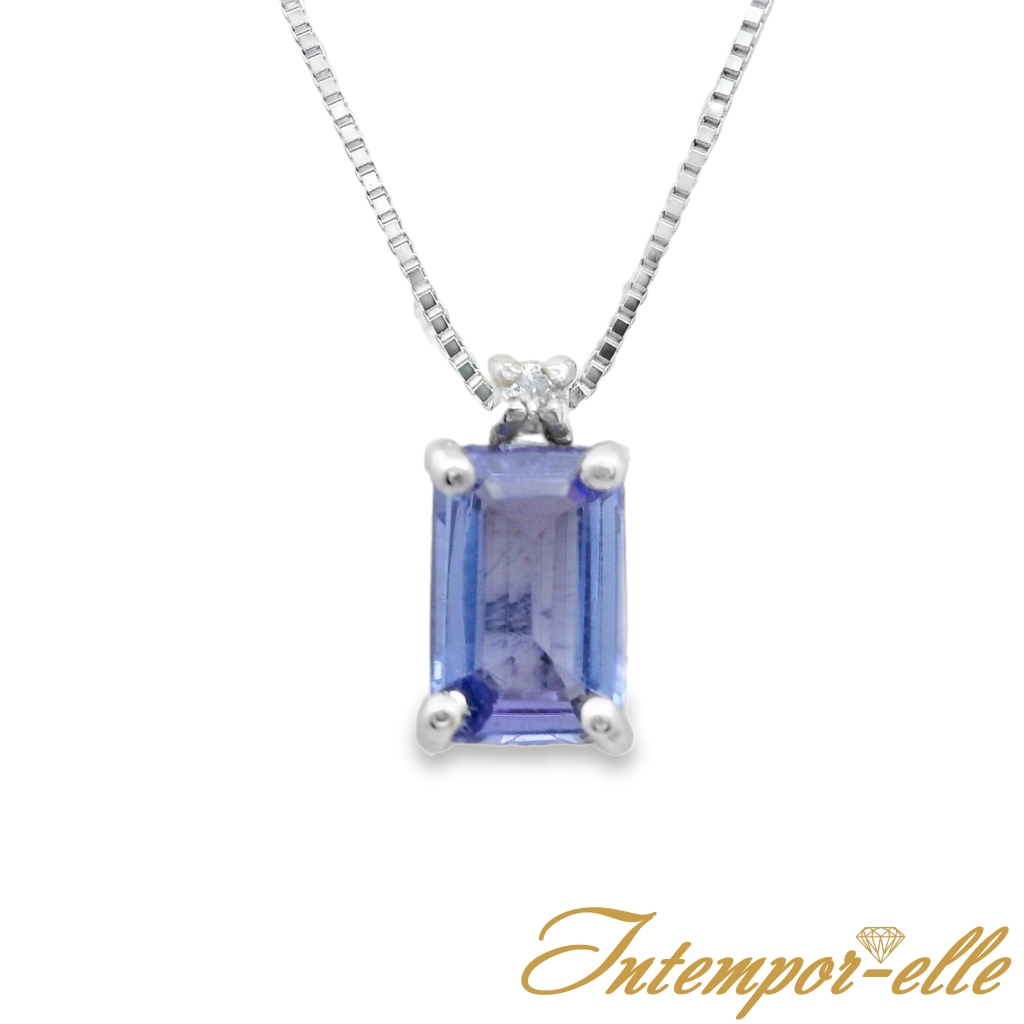 CL OR 18 CT TANZANITE RECT + DT 0.01 CT 
