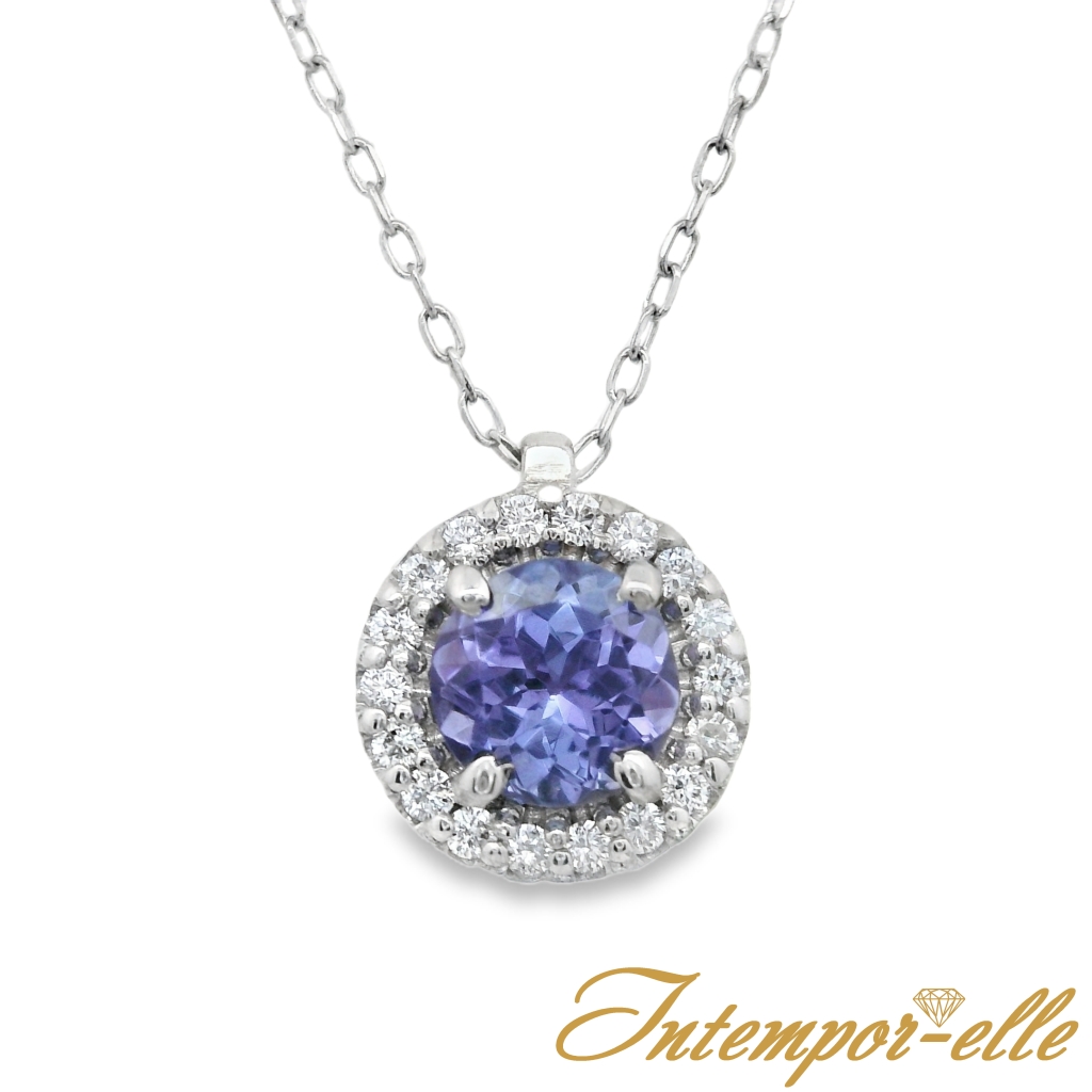 CL OR 18 CT TANZANITE ROND + DT 0.14 CT 
