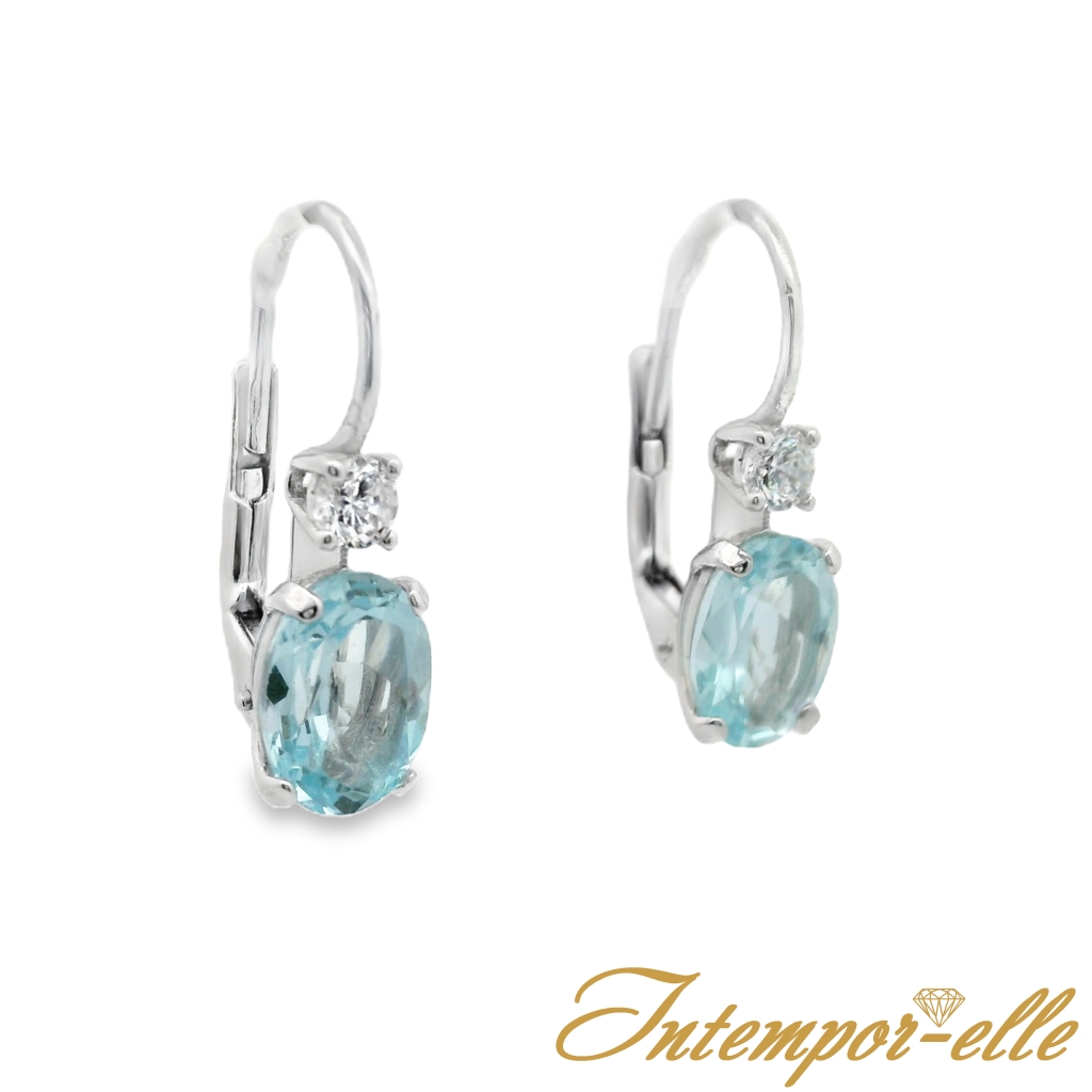 DORMEUSE OR 18 CT TOPAZE OVAL + OXZ 