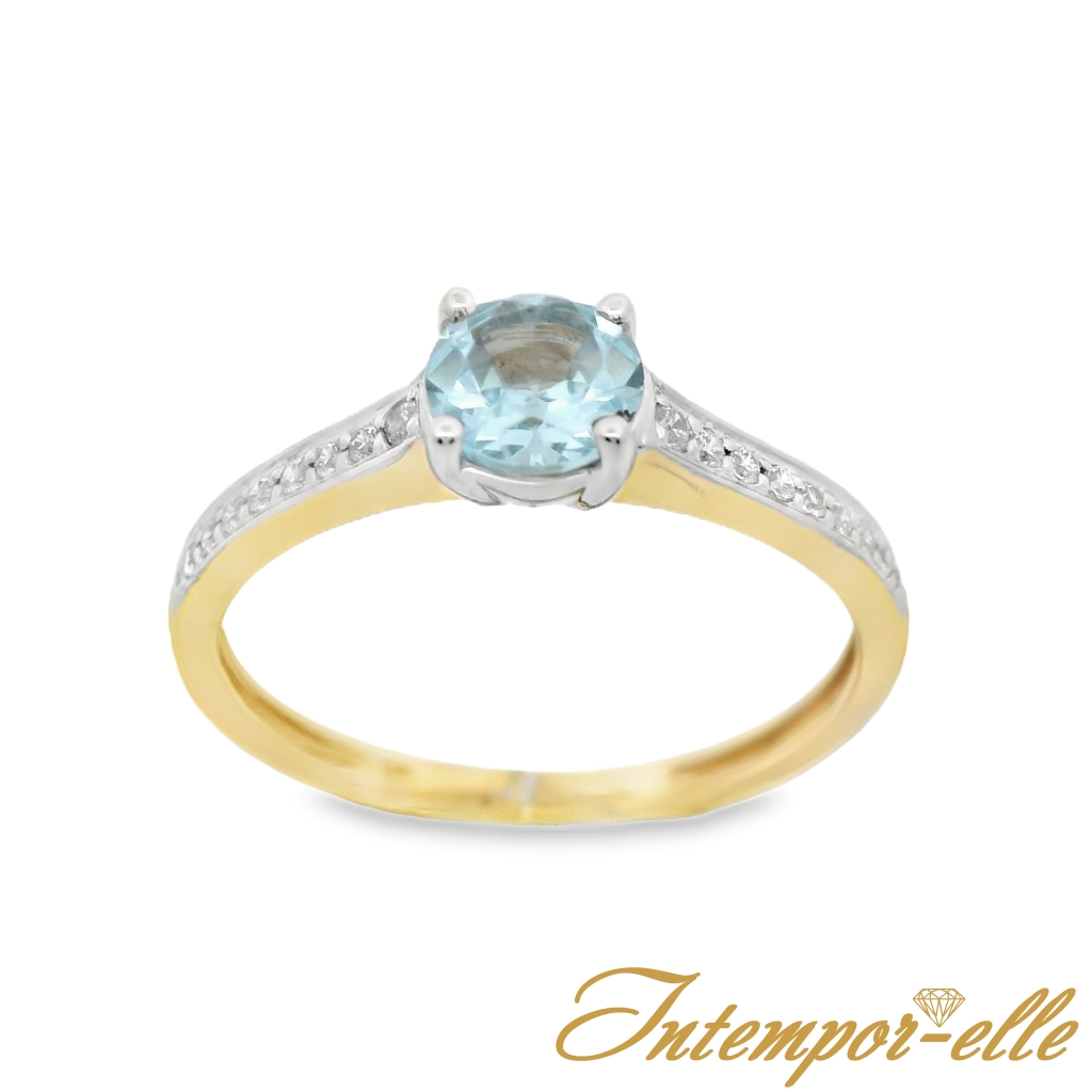 BA OR 18 CT TOPAZE BLEUE + OXZ 